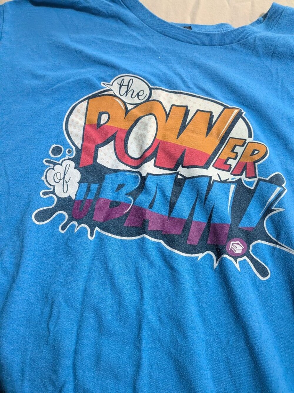 The Power Of UBAM! Graphic T-Shirt 3XL Blue Cotton/Polyester Blend